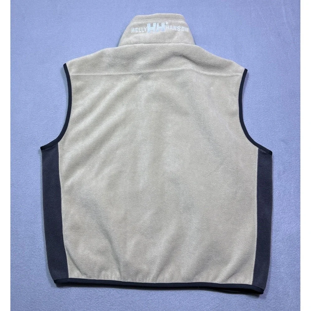 Helly Hanson Vest Mens XL Beige Fleece Full Zip Gorpcore
